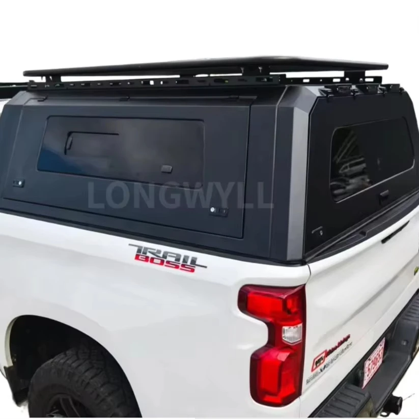 

Truck Caps with Roof Rack for Silverado Sierra Waterproof Hard Canopies Aluminum Pickup Toppers Camper