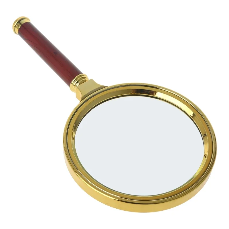 Portable Handheld Magnifying Glass with Retro Handle, Eye Loupe, 10X Magnifier, 60mm, 70mm, 80mm
