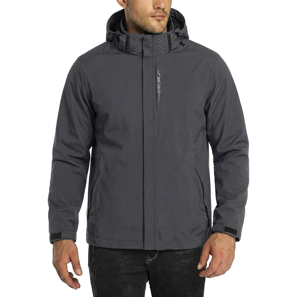 Herbst Neue Herren Outdoor-Jacke mit Kapuze Reißverschluss Modische Slim-Fit Winddichte Jacke Camping Wandern Wasserdichte Freizeit-Oberbekleidung – Detail 6