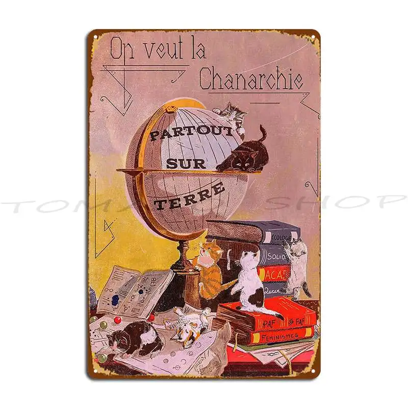Chanarchy All Over Earth Metal Sign Club Custom Mural Garage Designing Tin Sign Poster