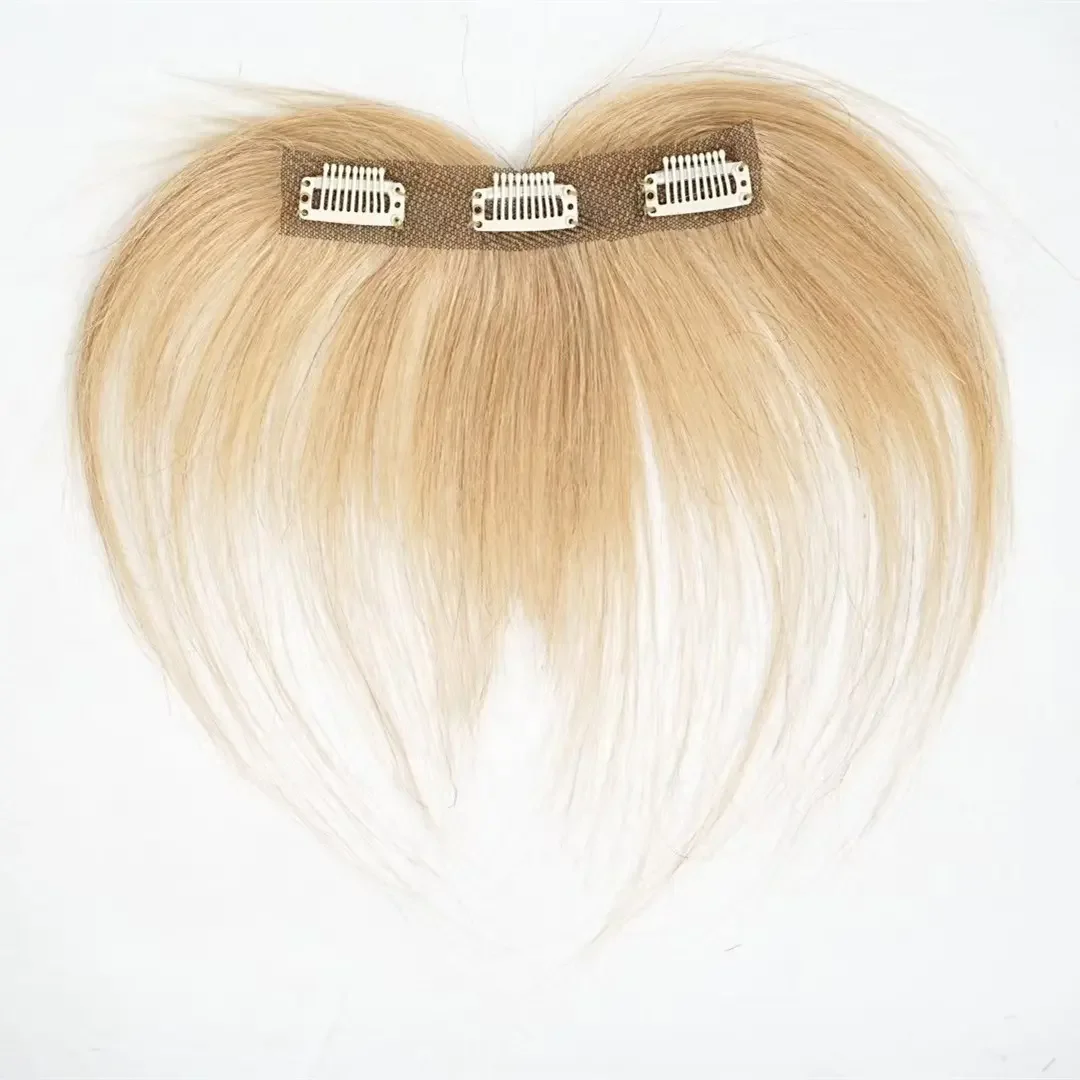 Extensões de cabelo de aparência natural, faixa de cabelo de bebê, franja de cabelo humano, base de renda