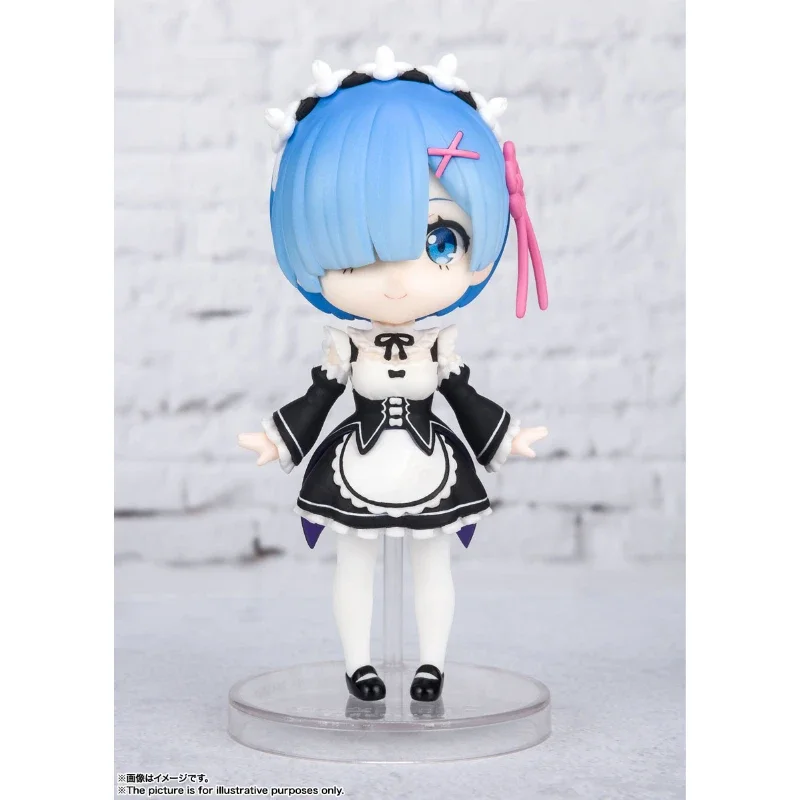 In Stock Bandai Figuarts Mini Ram Rem Re:Zero - Starting Life in Another World Anime Action Figure Toy Gift Model Collectible BB