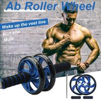 AB Wheel Non-slip Roller 14cm Stretch Trainer With Mat For Arm Waist Abdomen Exercise Home Gym Fitness Abdominal Equipment