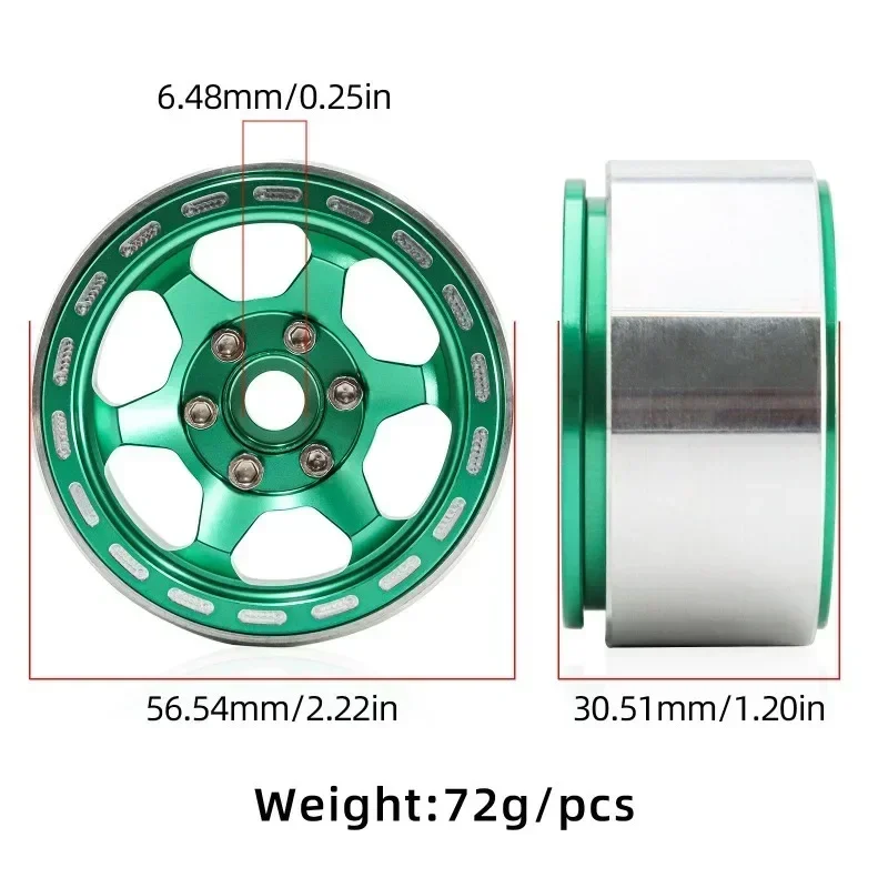 4 pièces RC voiture Duty 1.9 "lame Beadlock jante de roue moyeu pour 1/10 RC chenille axiale SCX10 Trxs TRX4 RC4WD D90 Redcat Gen