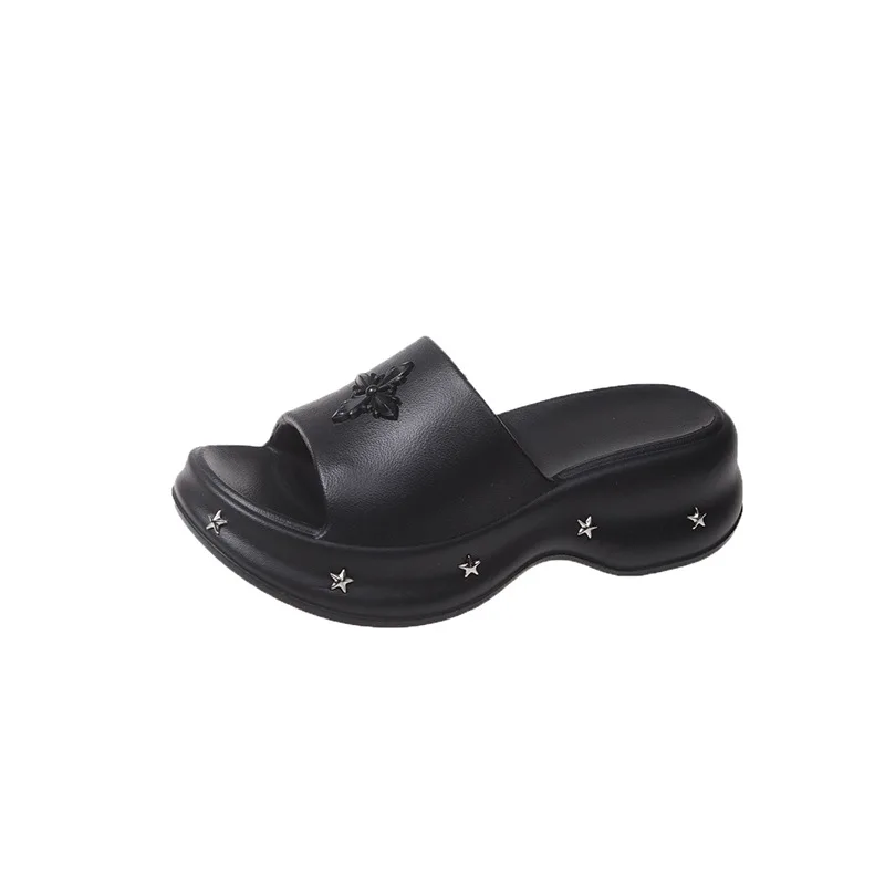 Women New Fashion Beach Slides Soft Comfortable Slip on Sandals Summer Non Slip Thick Sole Platform Slippers