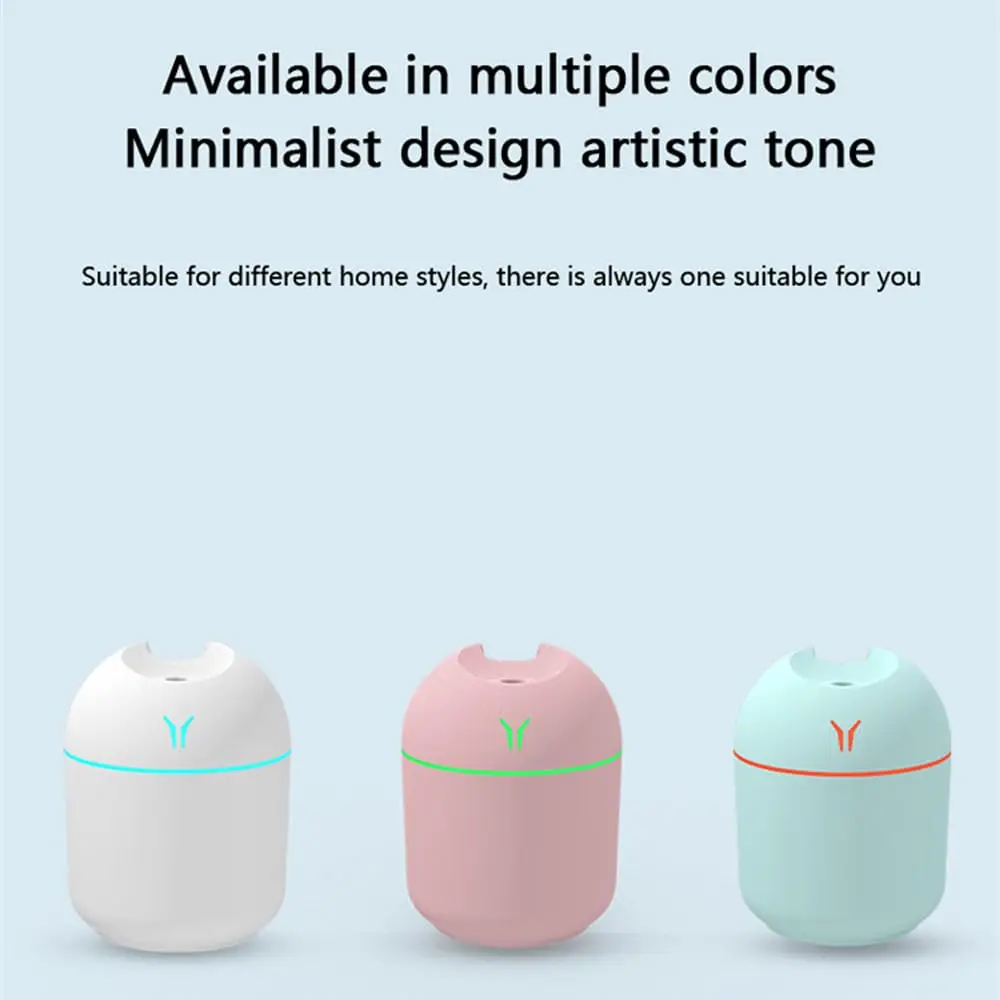 Увлажнитель воздуха с холодным туманом, 250 мл, с искусственным светом, мини-увлажнитель воздуха H2O с автоматическим отключением, персональный Рабочий стол для дома