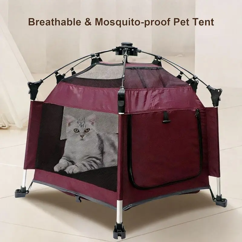 Pet Tent Four Seasons Universal Cat and Dog Cabin Summer Outdoor Breathable Foldable Pet House Dog Tent view 4