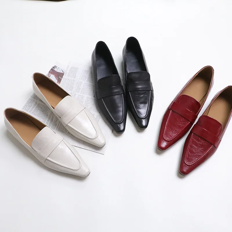 

Женские туфли Birkuir в стиле ретро с заостренным носком, лоферы на толстом каблуке, рабочие туфли на среднем каблуке, роскошные красные свадебные туфли из натуральной кожи