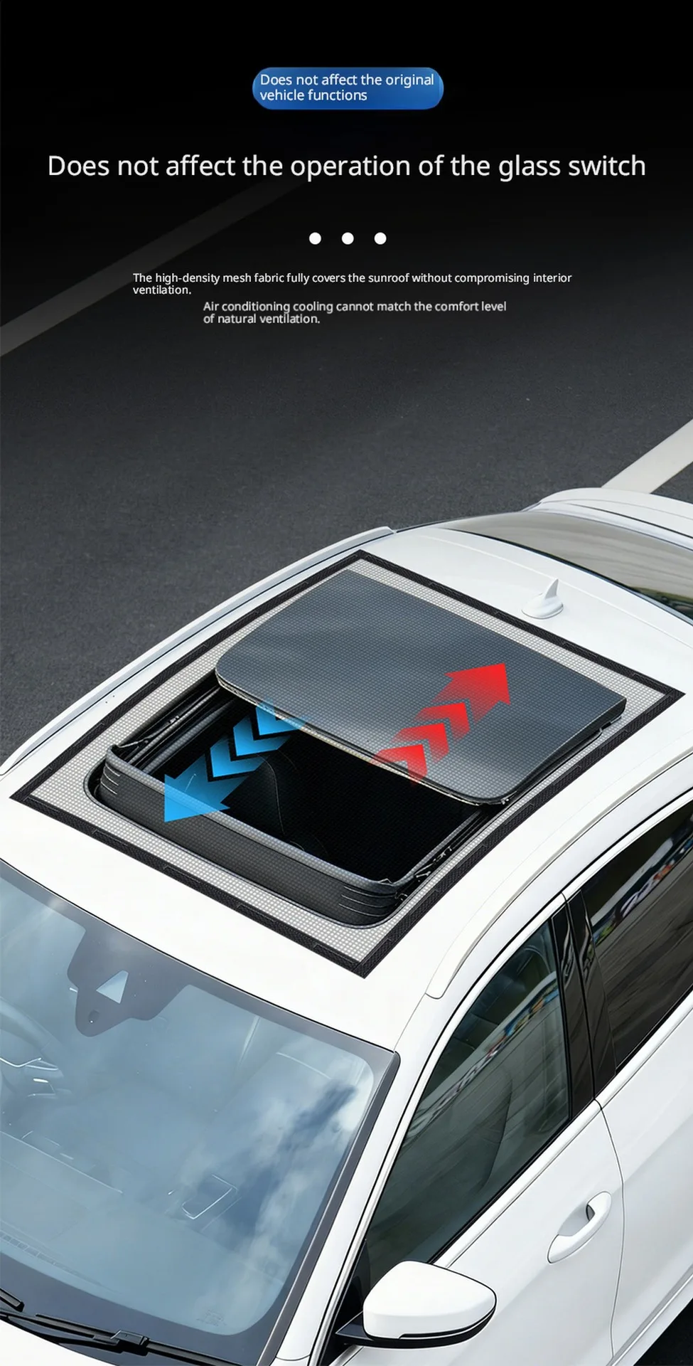 Auto-Sonnendach-Moskitonetz Magnetischer Fensterschutz Anti-Insekten-Netz für Auto-Camping Sonnendach-Abdeckung – Detail 10