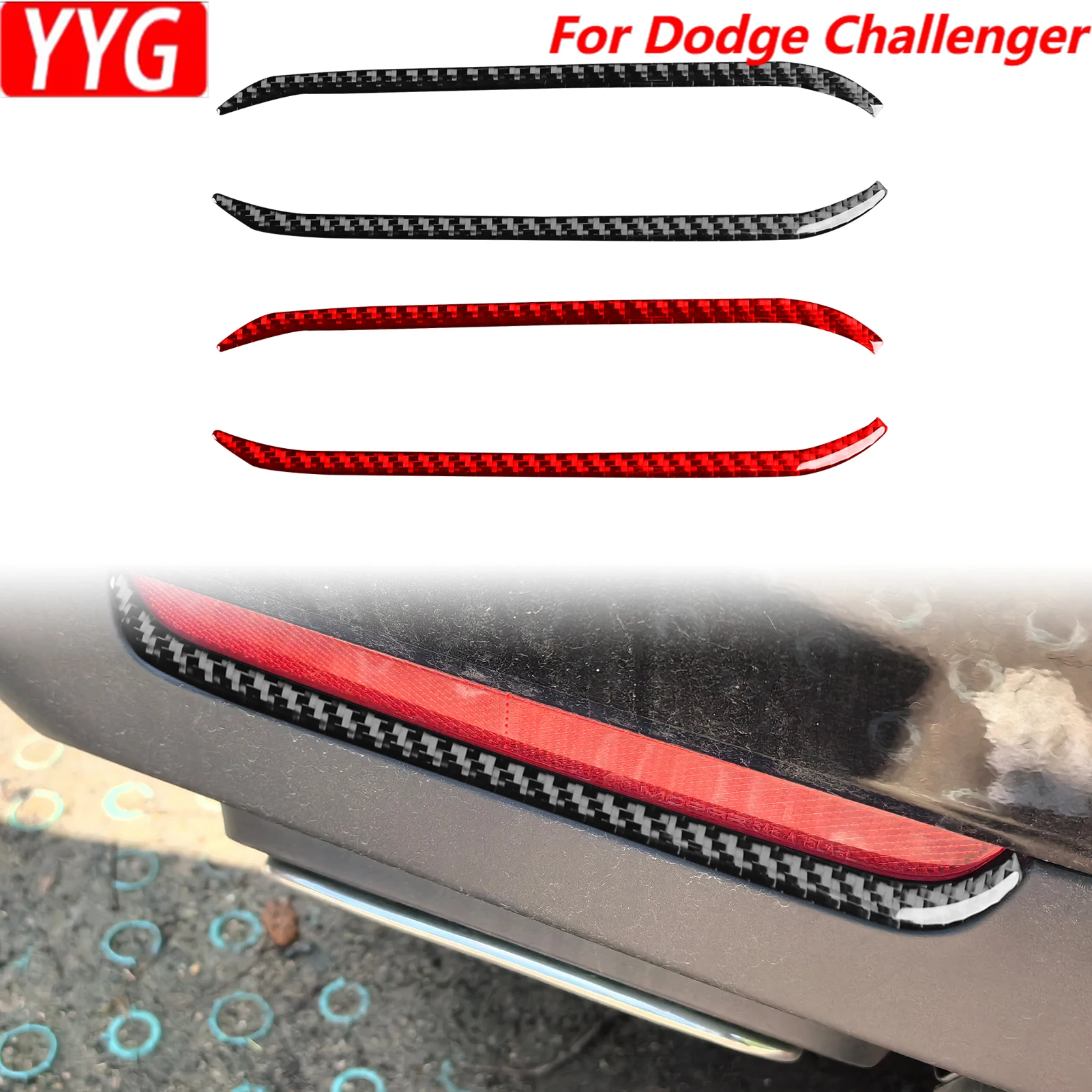 

Carbon Fiber Auto Rear Lamp Tiallight Decorative Strips Sticker Car Accessories Cover Trim Sticker For Dodge Challenger 2015—up