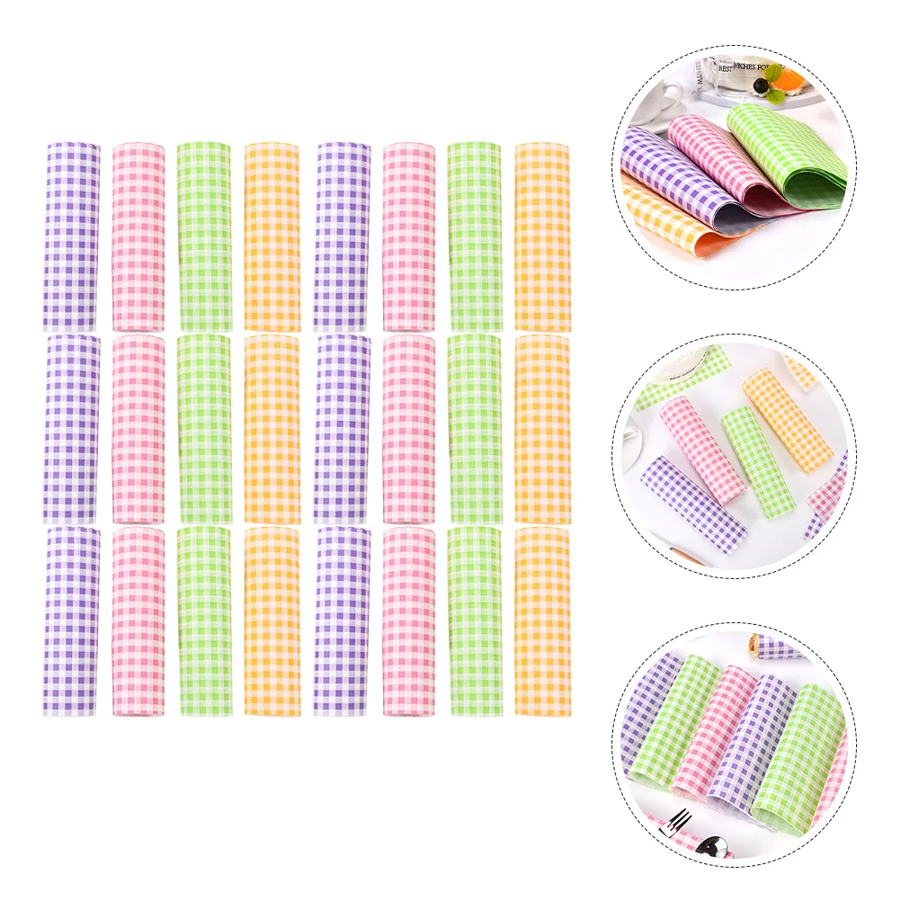 

400Pcs Baking Paper Sheets Checkered Printing Thick Greaseproof Oil Proof Sandwich Food Wraps for Party Catering Snack Fast Food