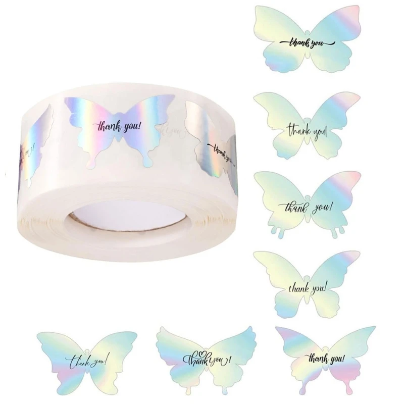 1 Roll Practical Butterfly Shaped Sticker User Friendly Gift Wrapping Labels for Decorative and Organizational Needs