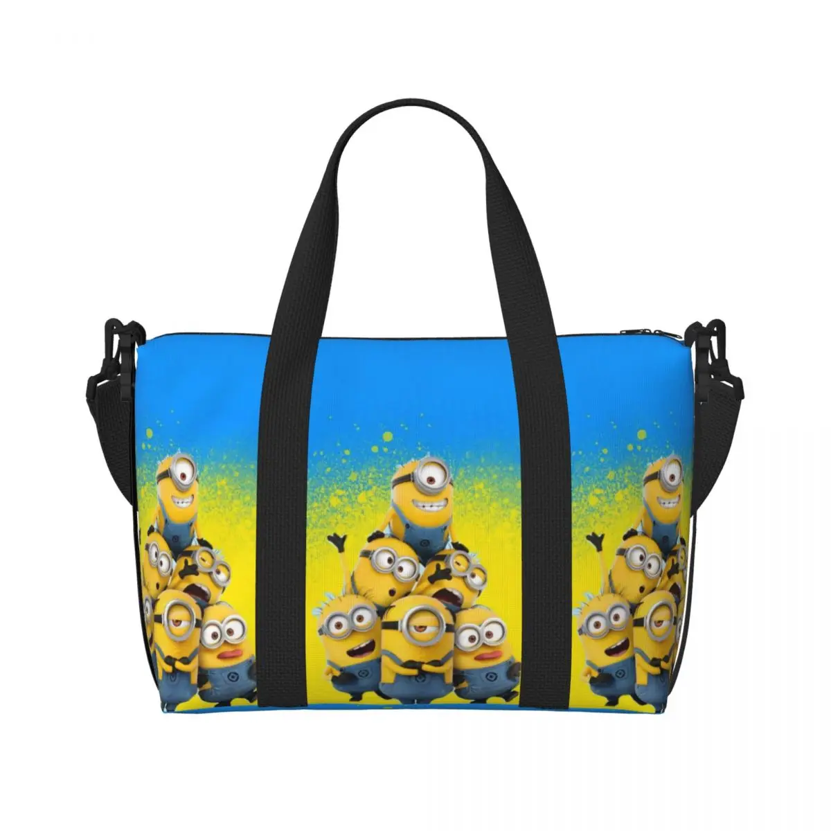 

Custom Large Yellow Man Tote Bag Women Shopper Shoulder Beach Gym Travel Bag