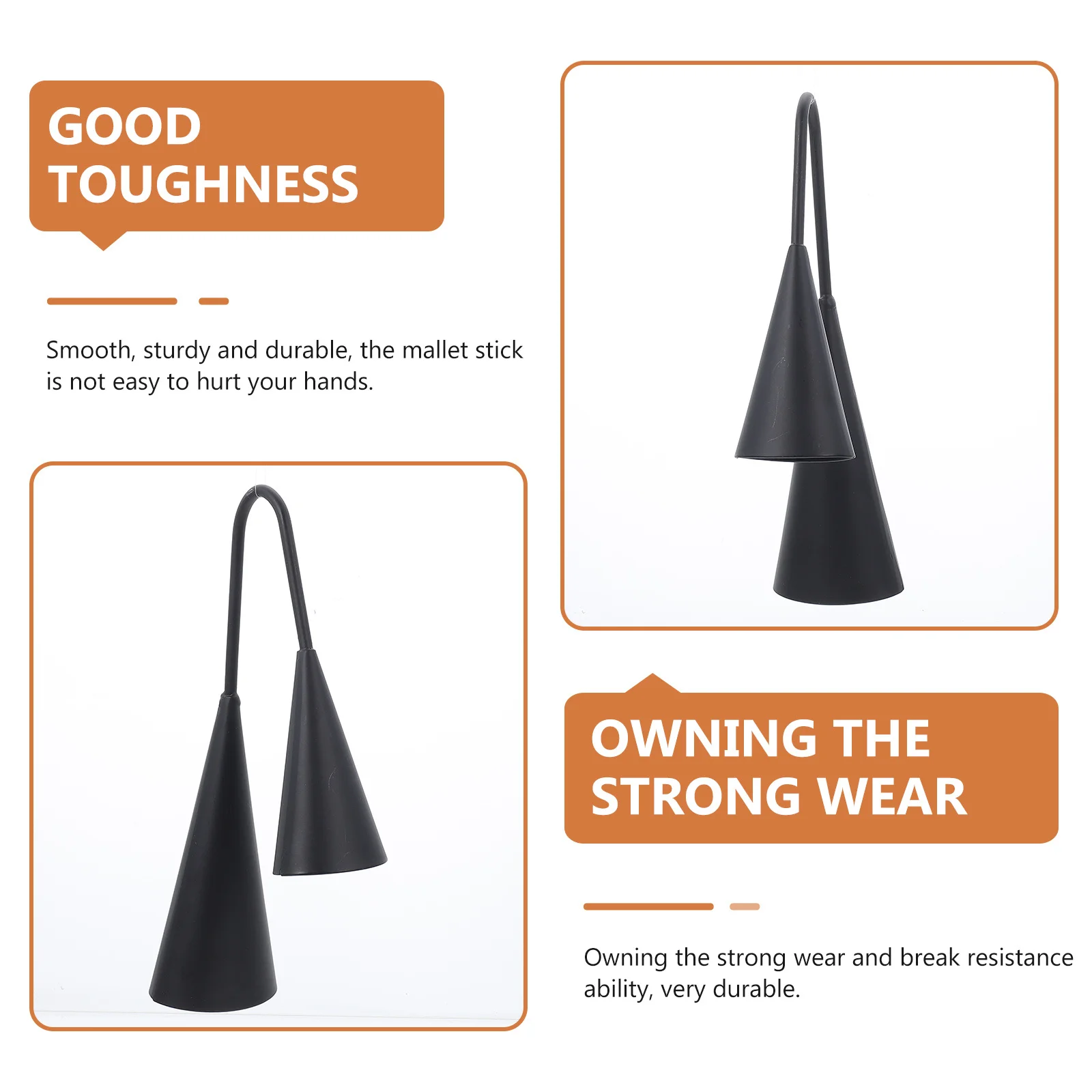 

1 Set Double Trumpet Bell Percussion Instrument For Music Education Two Tone Agogo Cowbells Metal Samba Musical Instrument