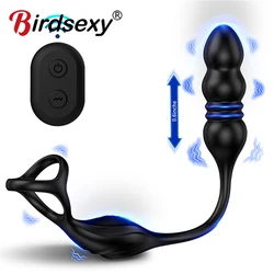 ibrating Cock Ring Testicles Vibrator with Mini Anal Butt Delay Ejaculation Penis Ring Sex Toys for Men Couples Penisring