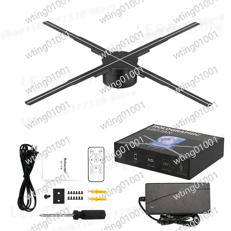for 65cm Naked Eye 3D Holographic Projector LED Rotating Fan Display Wall Mounted Aerial Imaging Advertising Screen Machine