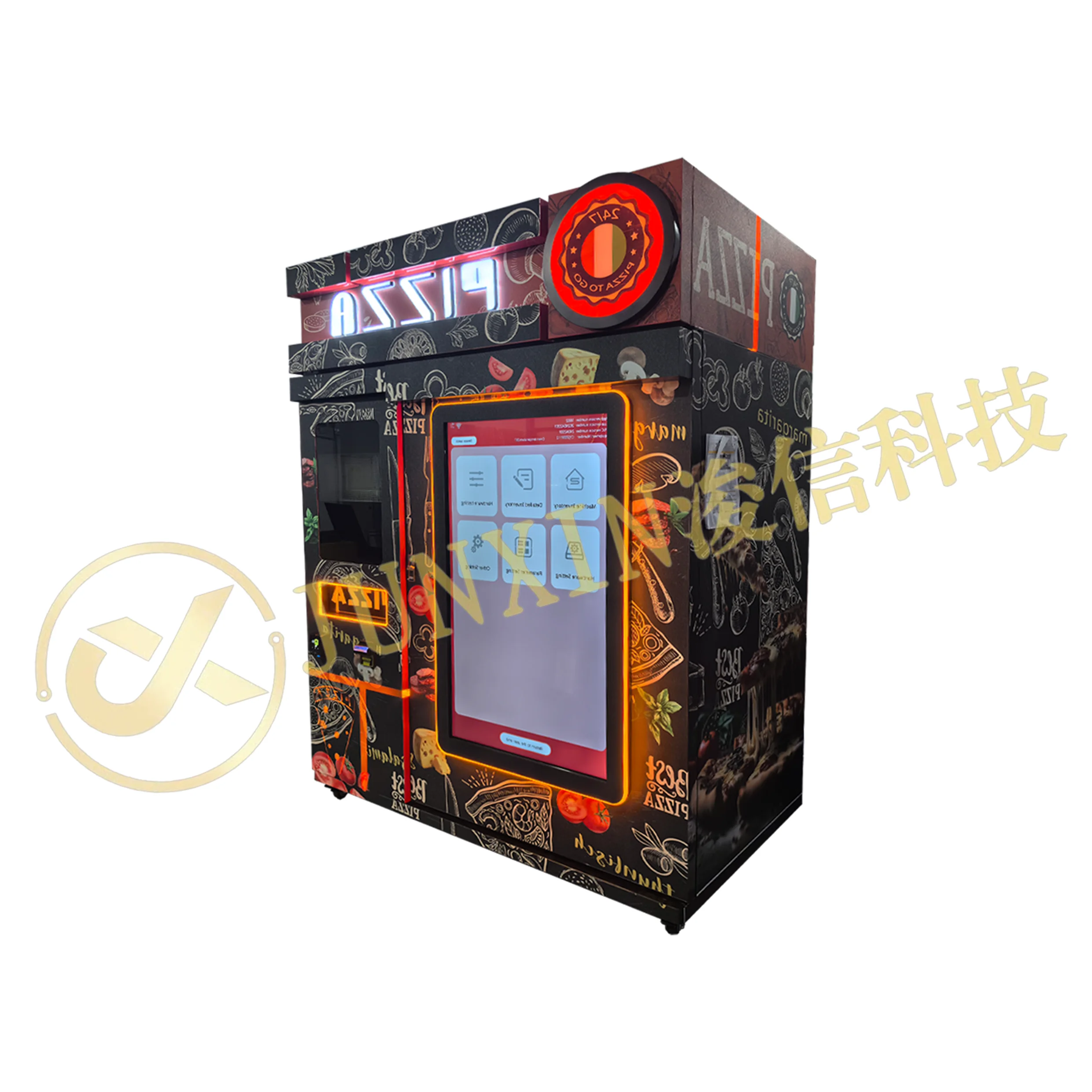2025 New JX Commercial Automatic Pizza Vending Machine ADA Compliant 55-inch Touchscreen Export Version Coin QR Code Token
