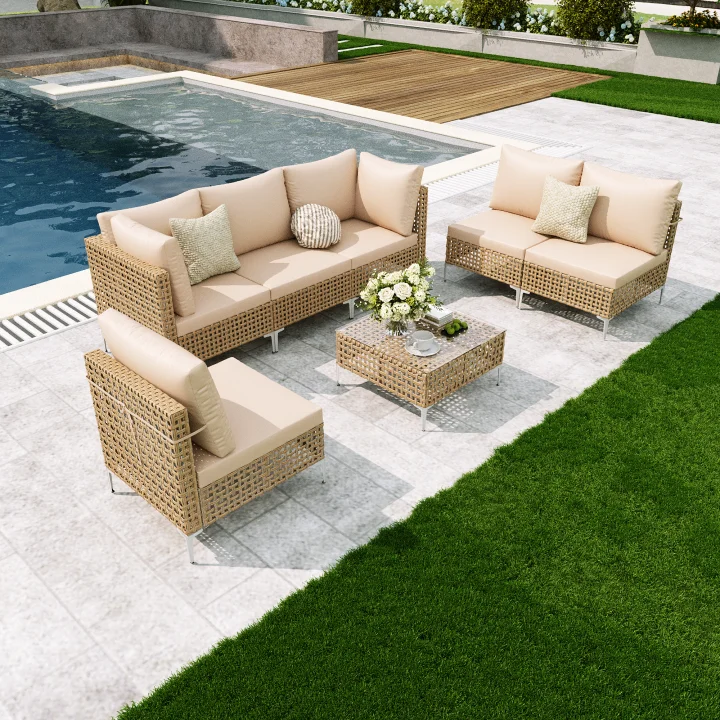 مجموعة أثاث خارجي بوهو مع وسائ - مراجعة Outdoor Furniture From China وسعره