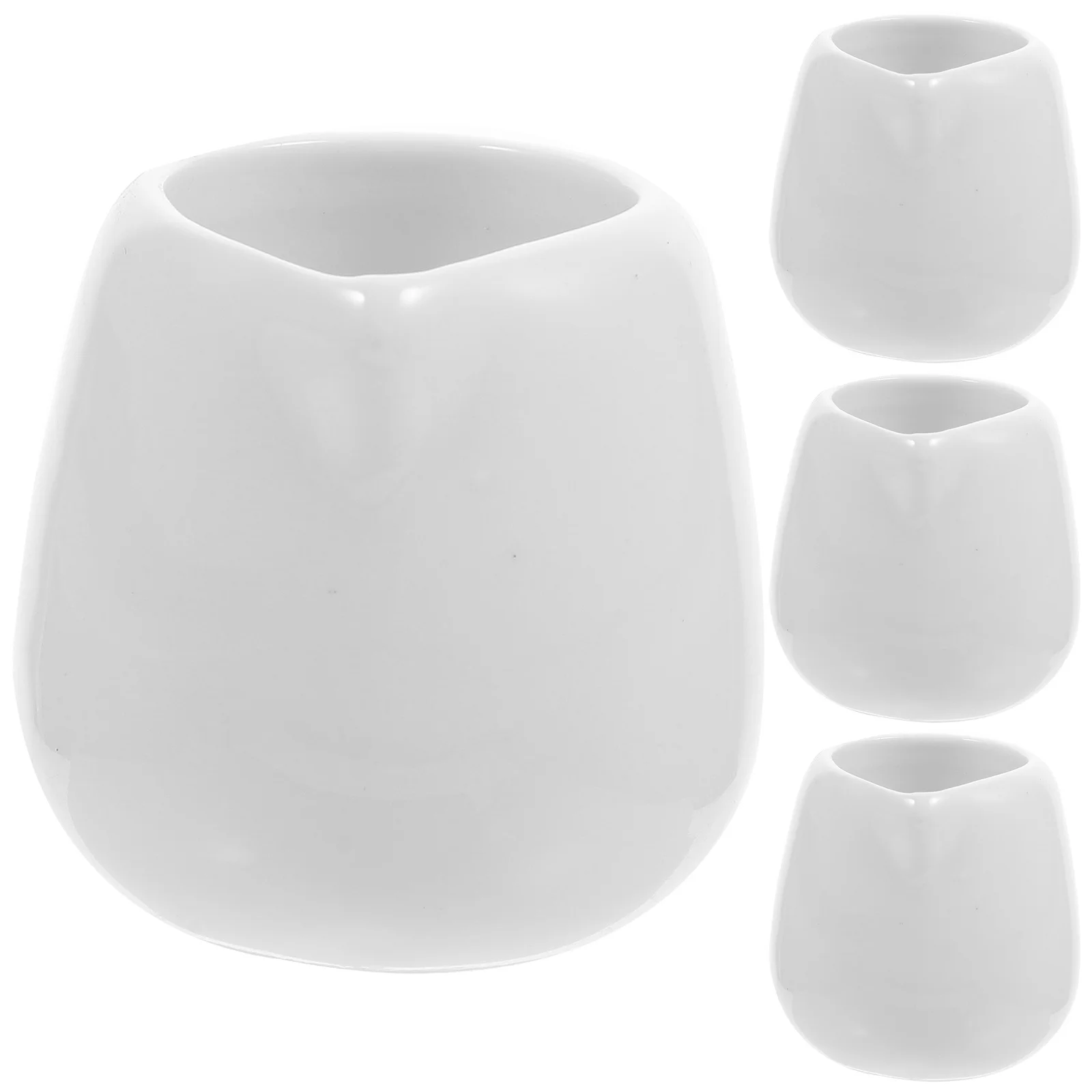 

4Pcs Ceramic Sauce Cup Long Lasting Gravy Boat for Salad Dressings Milk Ketchup Condiment Serving Gravy Boat