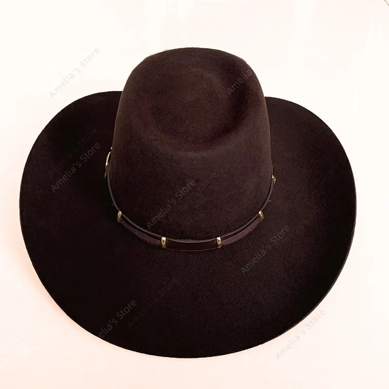 Akubran Hat The Boss Style Wei's Western Wear Fitted Attractive Trim Brass-studded Bonded Leather Band Satin Lining