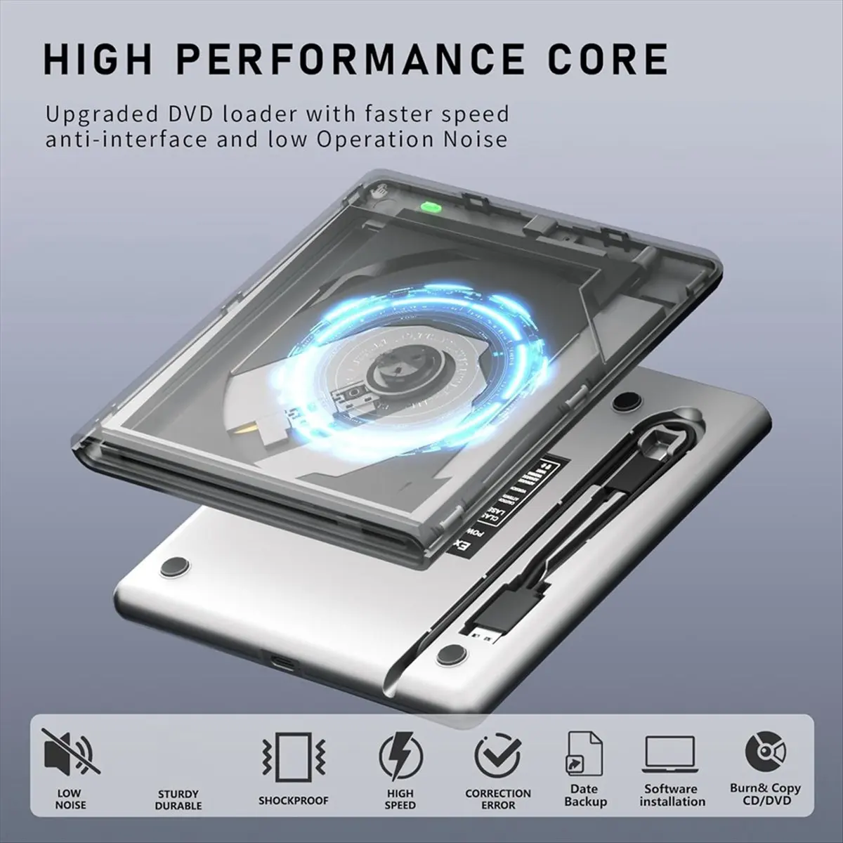 Special Offer-External DVD Drive for PC - Slot-in USB-C Super Drive CD/DVD Burner Plug & Play Optical Drive