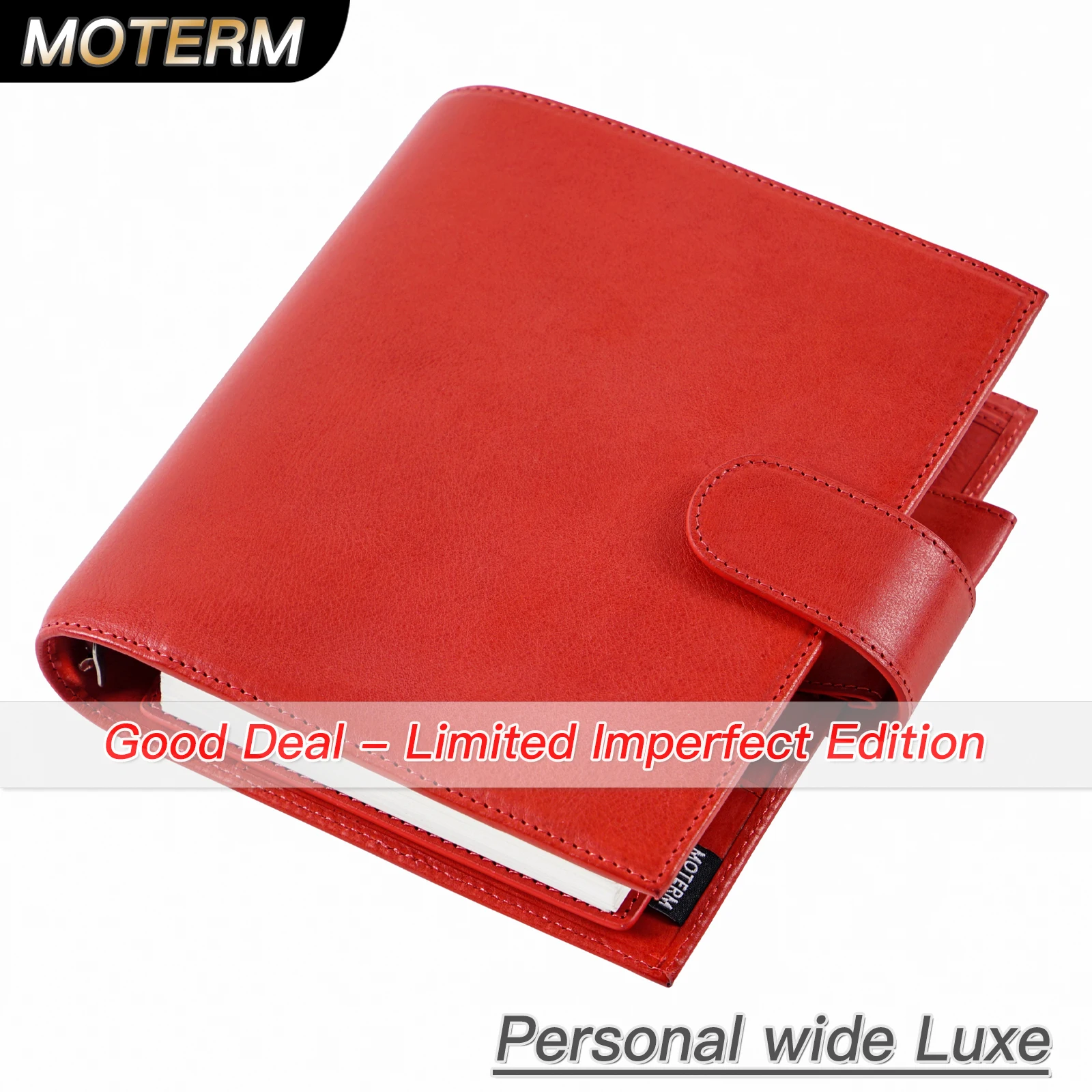 Limited Imperfect Moterm Full Grain Vegetable Tanned Leather Personal Wide Size Luxe 2.0 Rings Planner Notebook Organizer Diary