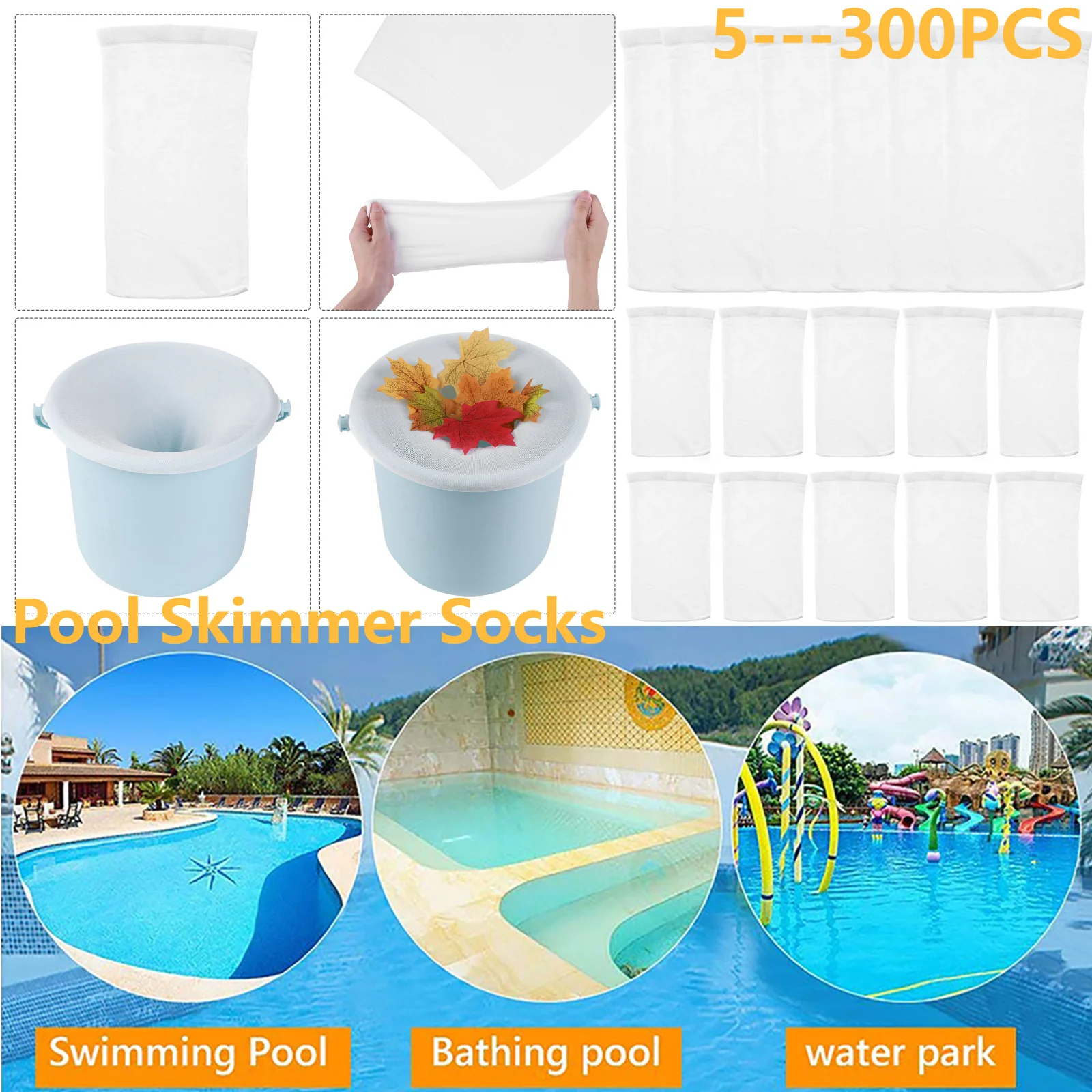 

5-200 шт. носки для скиммера для бассейна очищает мусор и листья многоразовые корзины фильтры сетка для бассейна, пруда, спа-клуба
