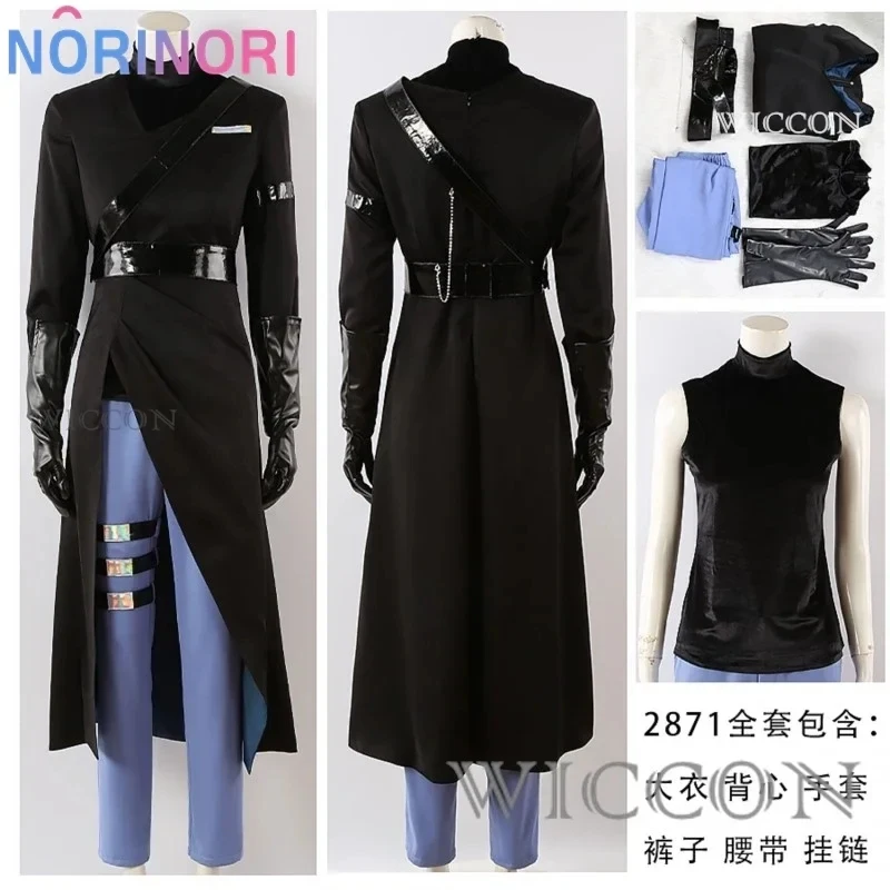 ☆ SunlCos Alien Stage Anime Ivan Sorrow Cosplay Perruque Noire, Pantalon et Ceinture pour Fête, Halloween et Carnaval ☆