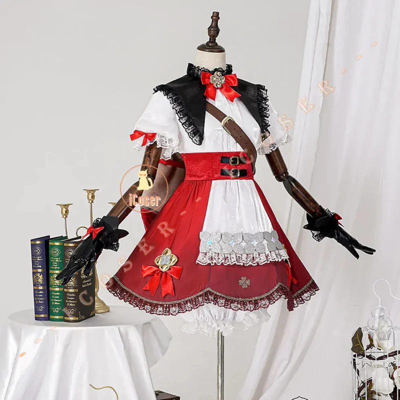 5 Star Klee Blossoming Starlight Cosplay Costume Genshin Impact Dress New Skin Witch Lolita Outfit Hat Halloween Party Women Set