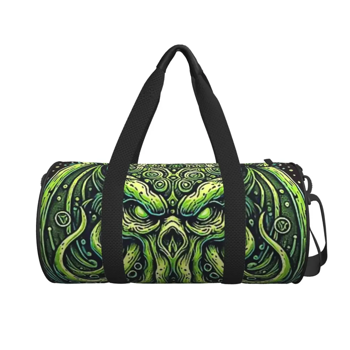 

Зеленый Ктулху Осьминог с щупальцами и зубами Большая спортивная сумка Водонепроницаемая дорожная сумка Сумки Сумка для фитнеса