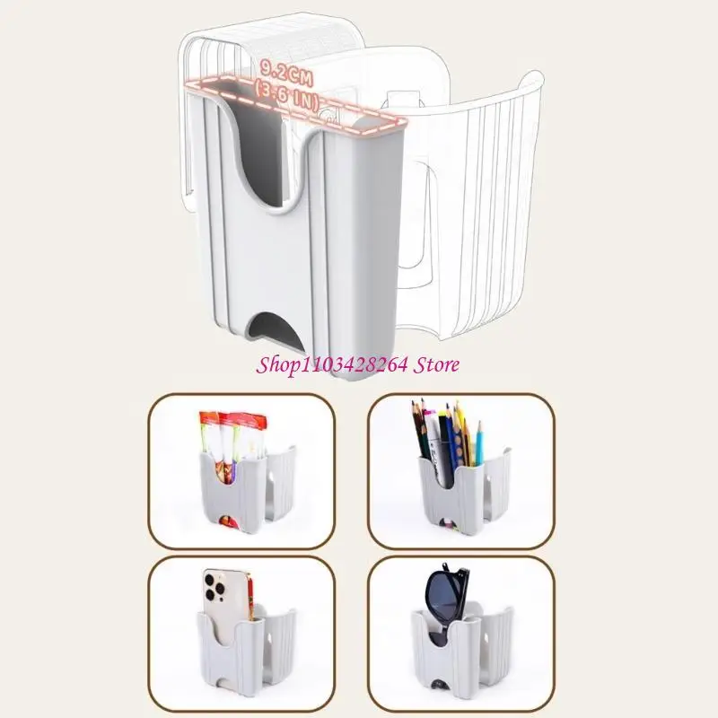 حامل أكواب الماء لعربات الأطفال 2 في 1 مع فتحة للهاتف، رف تخزين زجاجات الحليب العالمي لمقاعد سلامة السيارة للكراسي المتحركة #3