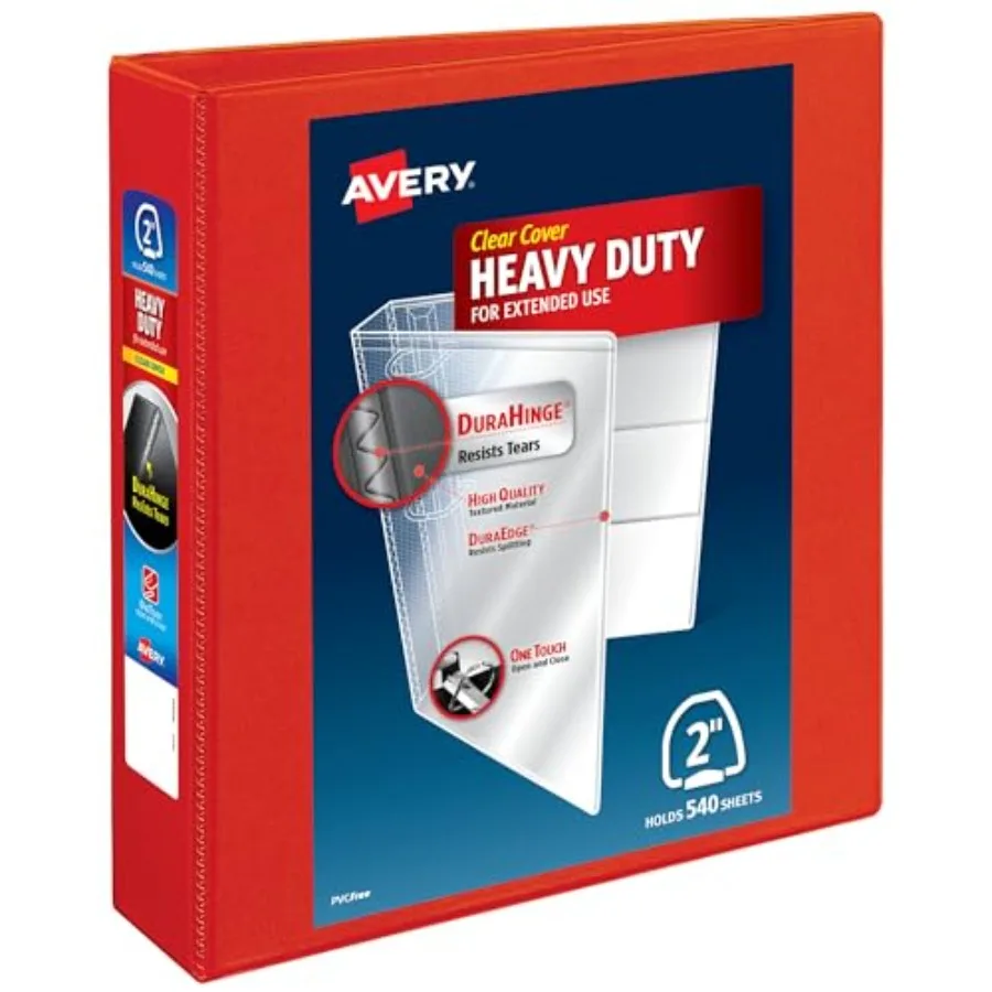 

Heavy-Duty View 3 Ring Binder, 2 Inch One Touch EZD Rings, 540-Sheet Capacity, 2.8 Inch Wide Spine, Versatile for Home, School,