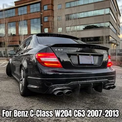Black ABS Rear Bumper Diffuser Lip Spoiler for Benz C-Class W204 C63 AMG C300 Sport Sedan Coupe 2007 - 2013