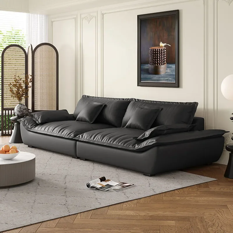 

Design Reception Living Room Sofas Wateerproof Lounge Modern Ergonomic Sofas Leather Elegant Compressed Sofa Muebles Para Hogar