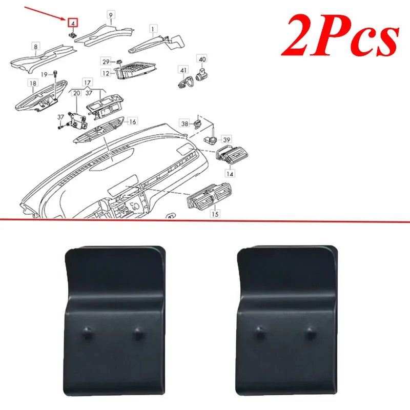 2X Engine Cover Hood Rain Collecting Board Buckle Board Iron Clips For Vw Golf 2013-2017 Seat Leon 2013-2017 Skoda Octavia 2014
