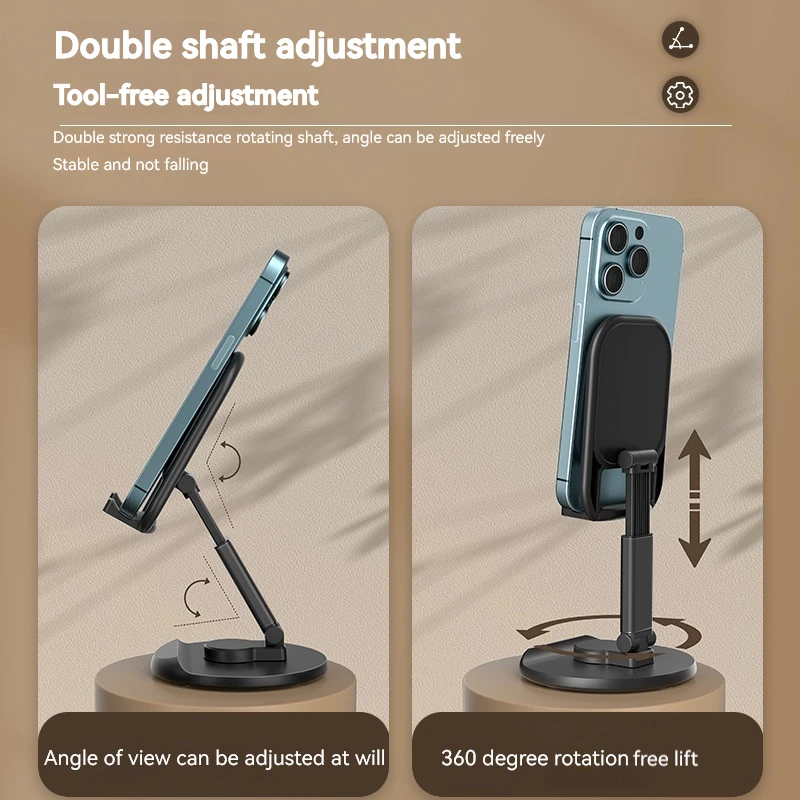 Desktop Phone Stand 360 Degree Rotating Foldable Lazy Stand Tablet Live Portable Phone Stand Telescopic Adjustable Accessories