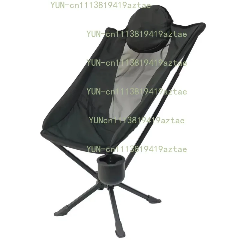 Outdoor High Back Rotating Installation-Free Folding Umbrella Chair Lightweight Aluminum Alloy Fishing  Chair with Pillow
