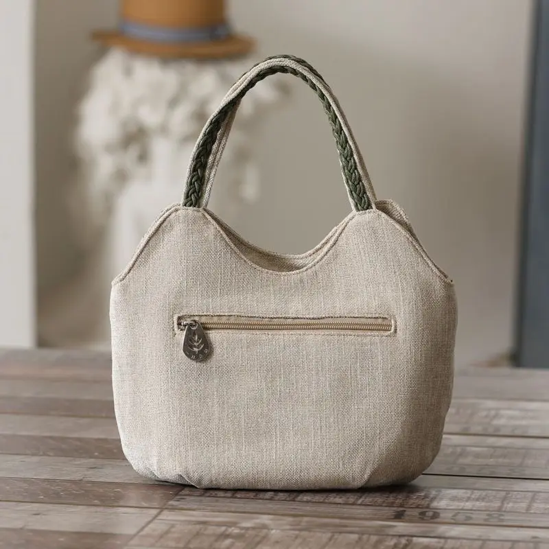 Sac à main tissé de style ethnique pour femmes, sac spinal bohème, sac fourre-tout en toile de grande capacité, vacances de loisirs, nouveau, 2024