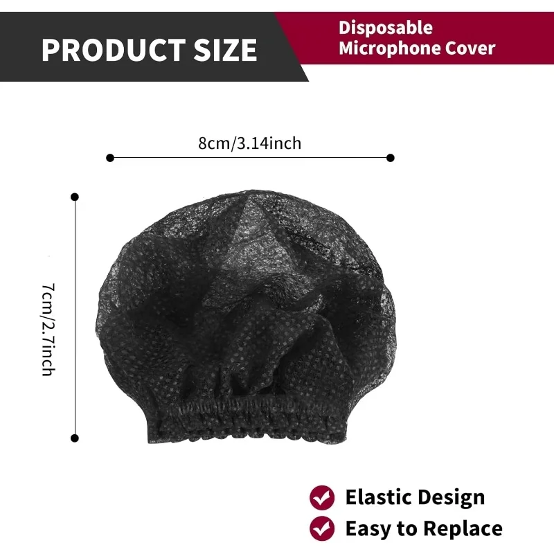 20 Pcs Disposable Polyester Microphone Windscreen Covers, Breathable Dust-Proof Sound Permeable Mic Covers