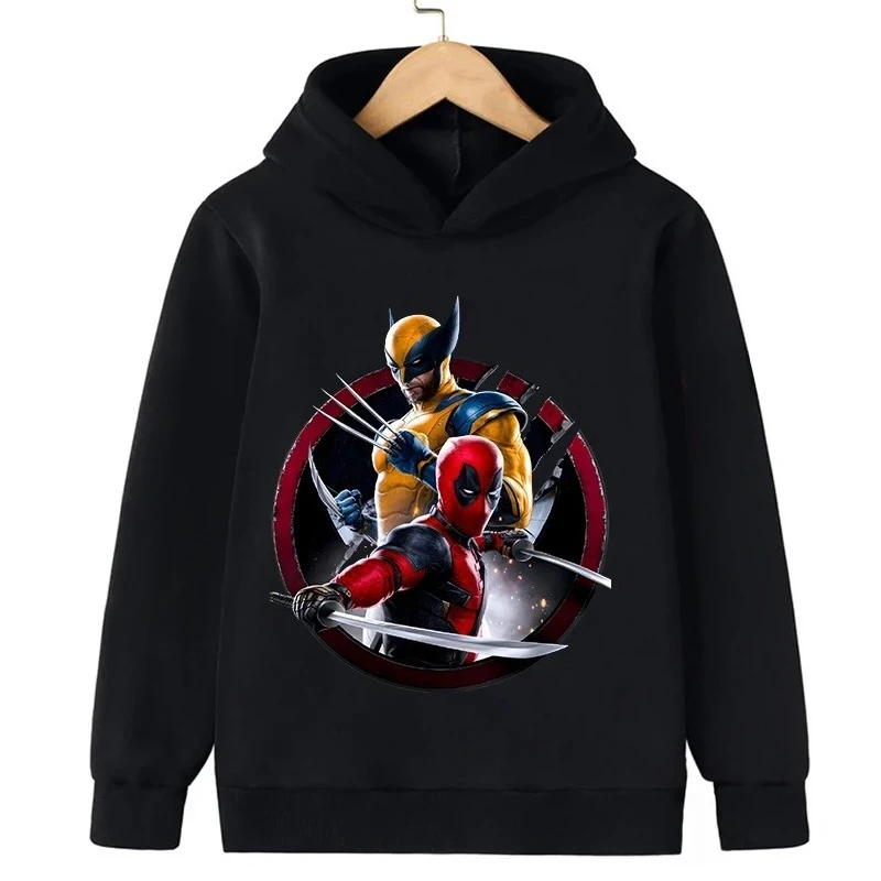 

Autumn Cartoon Casual Tops,Sweatshirts Marvel's Deadpool and Wolverine Children's Clothing Hoodies, Boys' Fashionable Pullovers