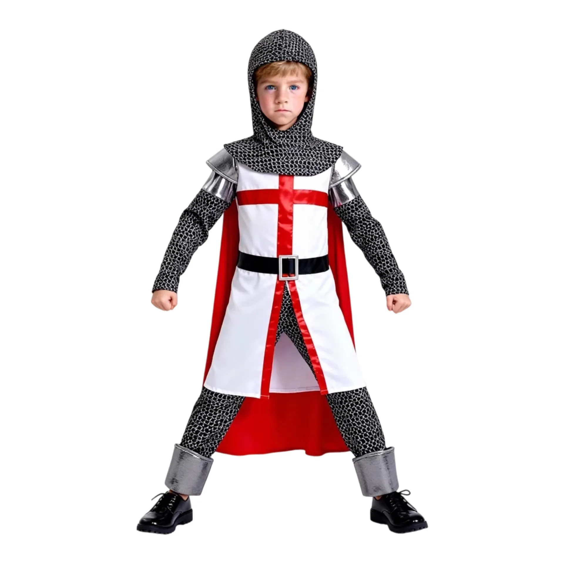 Disfraz de Guerrero Caballero Cruzado Medieval para Niños de 3 a 10 Años, Disfraz de Halloween para Niño