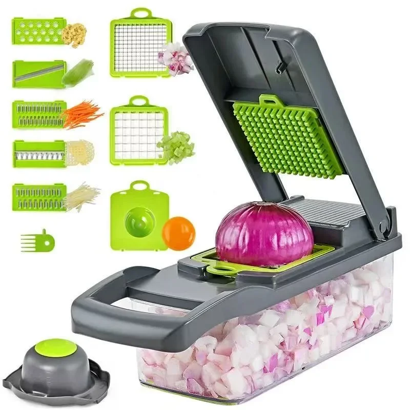 

Household multi-function chopper slicing, shredding and dicing fast chopper 14/16-piece set chopper is suitable for the kitchen