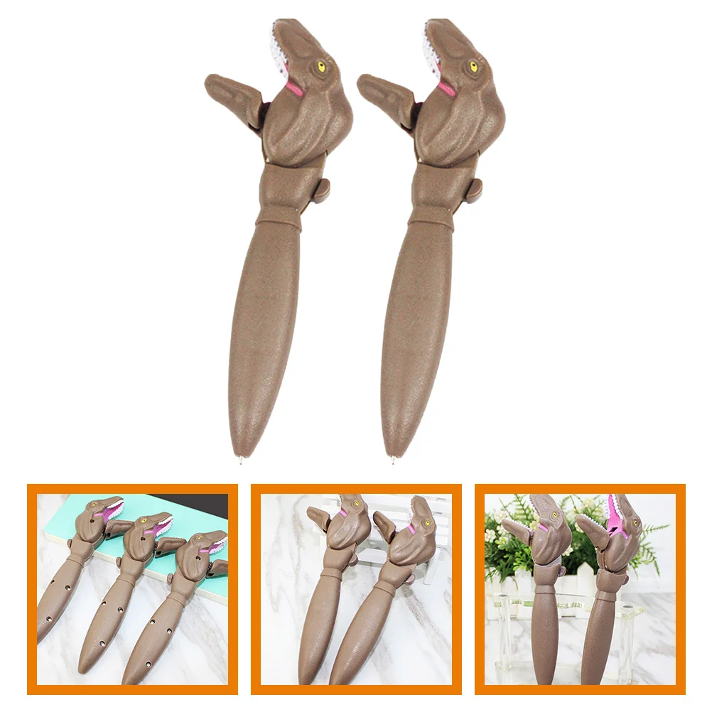 

2 шт. шариковые ручки в форме динозавра, стильные многофункциональные ручки, легкие школьные награды, шариковая ручка, пластиковая ручка