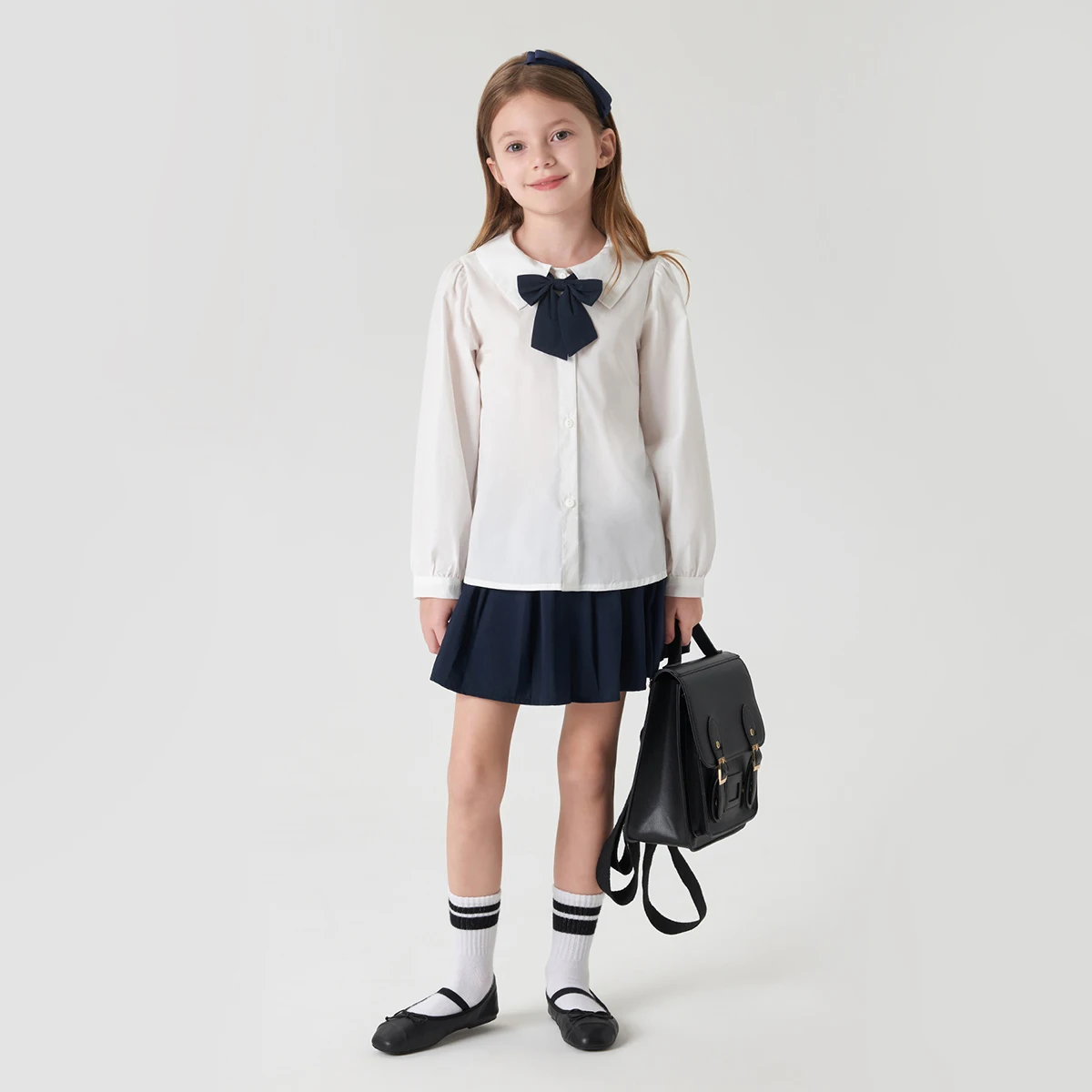 

MARC&JANIE 2 Pieces Big Girls Preppy Style Shirt Pleated Skirt Sets for Spring&Autumn School 231366