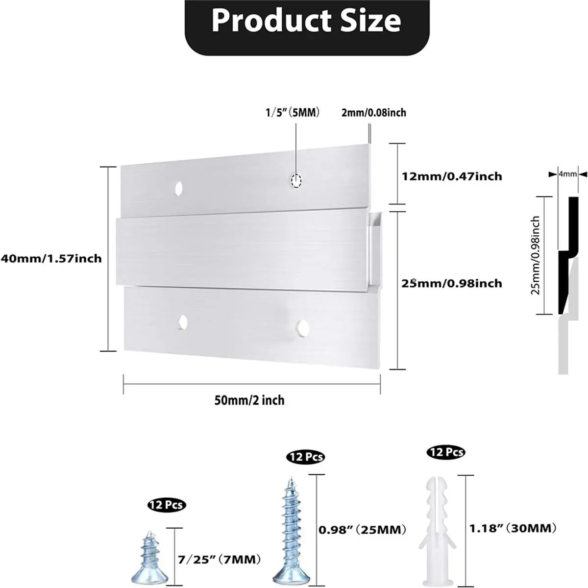 Industrial Tools French Cleat Picture Hanger Z Clip Interlocking Wall Mount Bracket for Mirror Artwork Cabinet Whiteboard Hardwa