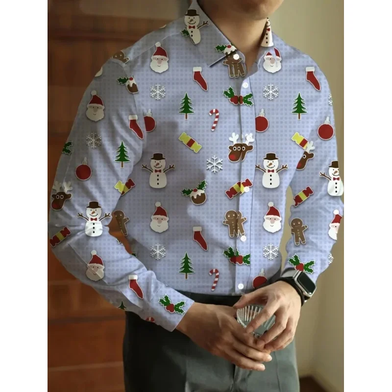 Men'S Elegant Casual Shirt - Black with Abstract Green Graphic Print, Long Sleeve Button-Up, All-Season Regular Fit,