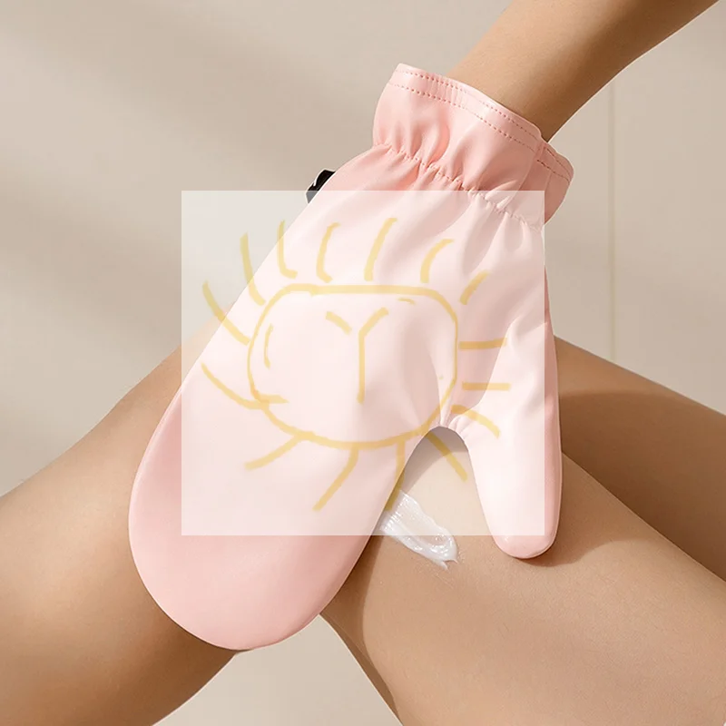 سطح جلدي لوشن الجسم موس قفاز مع الإبهام دباغة ذاتية على الوجهين يمنع لزجة الأيدي قضيب سريع الجفاف ميت