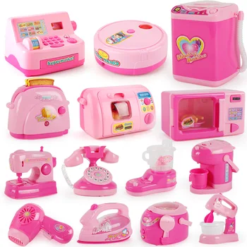 Simulação de cozinha mini eletrodomésticos máquina lavar panela arroz brinquedos das crianças meninas fingir playtoys presentes aniversário das crianças