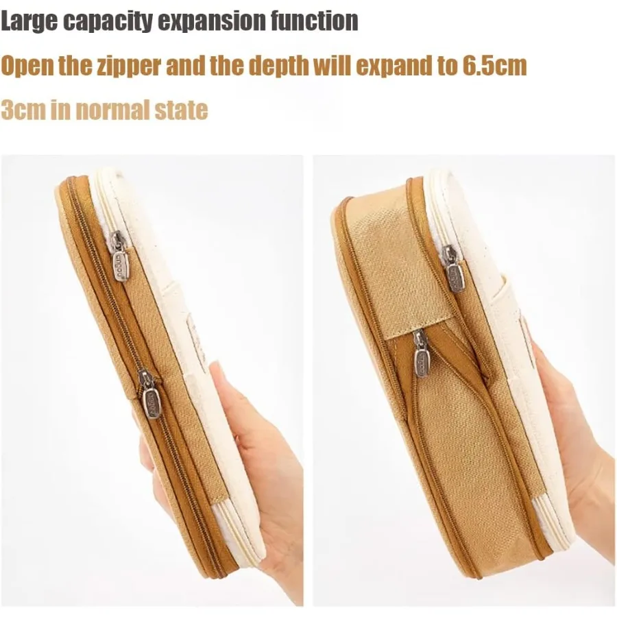 オフィスや旅行用の大容量ペンケース：コンパクトなデザインの高容量バッグポーチホルダーボックスオーガナイザー