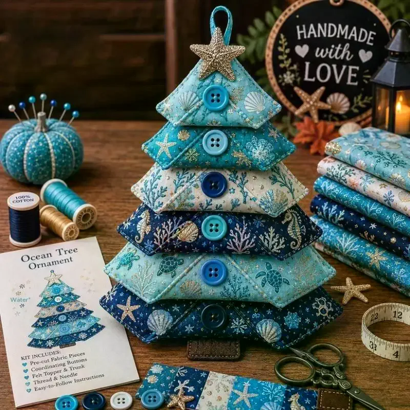 Diy Quilted Christmas Tree Kit Complete Kit With All Essential Materials Cozy Living Room Tabletop Decor Hand-Made For Friends